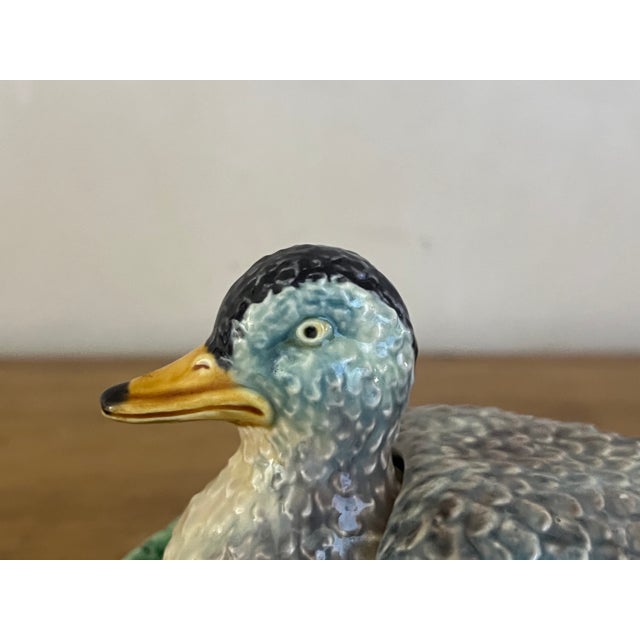 Farmhouse Bordallo Pinheiro Figural Lidded Duck For Sale - Image 3 of 10