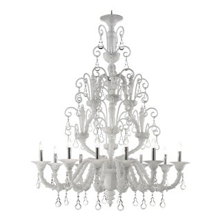 Chandelier with Curled Murano Glass Details by Simoeng For Sale