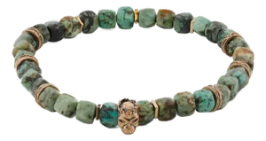 King Skull Turquoise Stone Good Fortune Beaded Bracelet