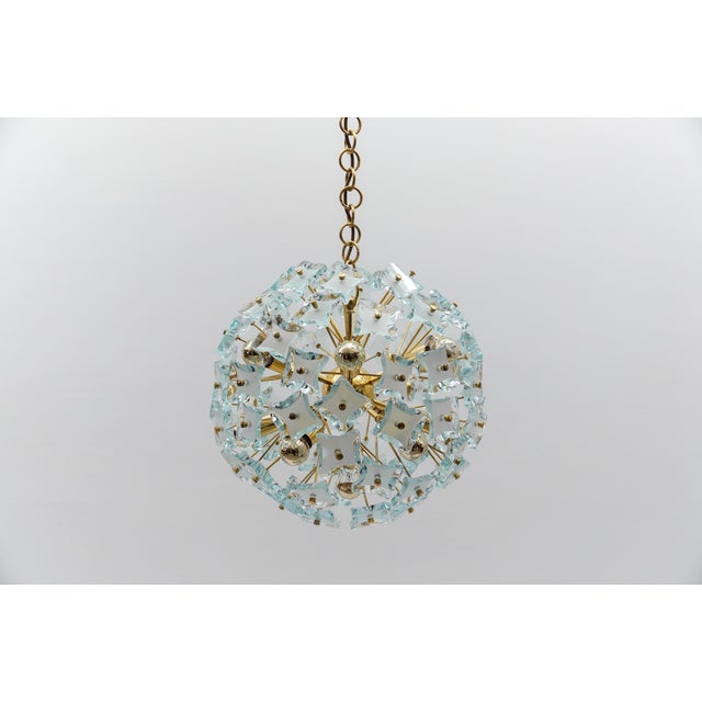 Gold and Glass Snowflake Lamp from Zero Quattro, Italy, 1960s For Sale - Image 4 of 15