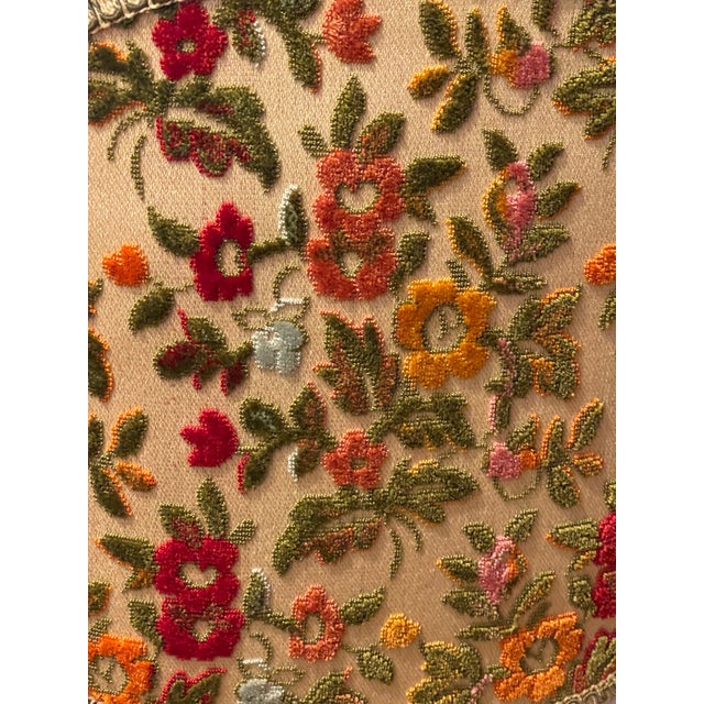 Wood Vintage Regency Cut Velvet Distressed Dining Chair For Sale - Image 7 of 8