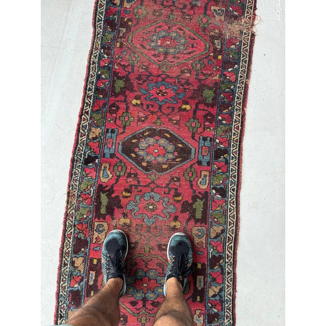 1920s Lilihan with Deep Pinks, Ocean Blues, and Nice Greens Rug 2.10 x 10.6 For Sale - Image 11 of 11