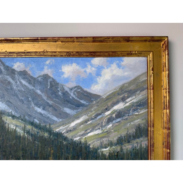 Wood 2001 Dan Young “Frying Pan Lake” Original Landscape Oil on Masonite Painting – Gilt Wood Framed For Sale - Image 7 of 12