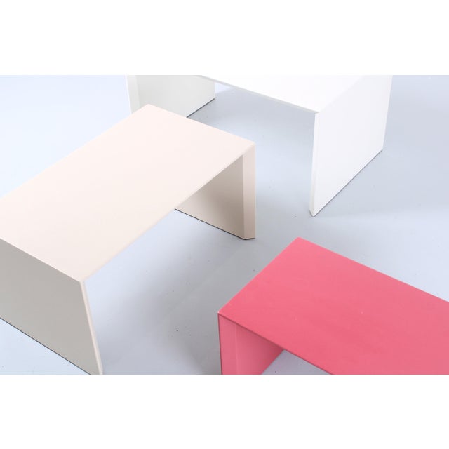 Postmodern Side Tables Model 514 attributed to Leolux, 1980s, Set of 3 For Sale - Image 10 of 15