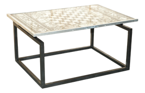 Game Table with Chess Board in Silvered Chrome, 1960s