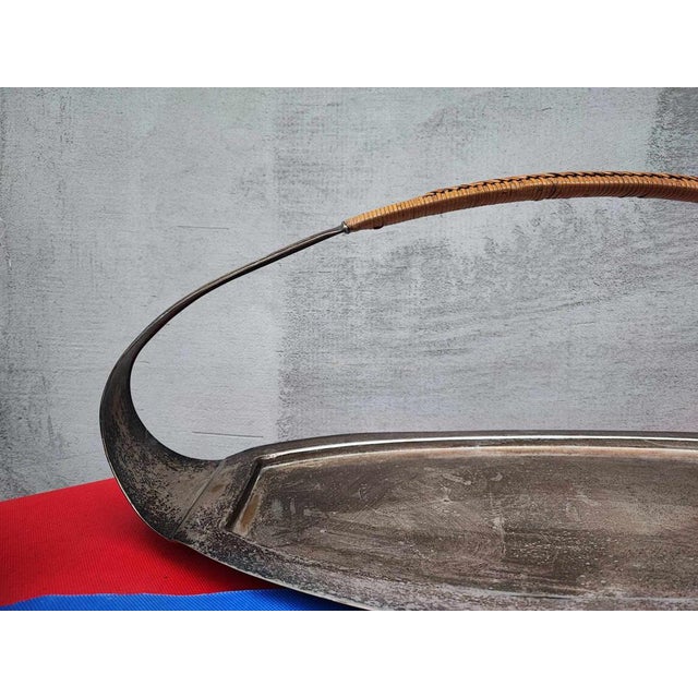 Art Deco Plated Brass Plate, 1920s For Sale - Image 6 of 9