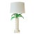 Vintage Italian Tole Palm Table Lamp With Sculptural White Ceramic Column Base For Sale