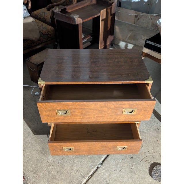 Vintage Drexel Brigade Collection Campaign Chest of Drawers For Sale - Image 9 of 10