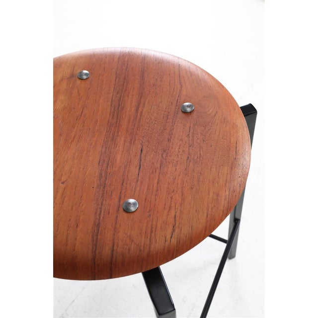 Industrial Danish Stool with Teak Seat, 1960s For Sale - Image 15 of 18