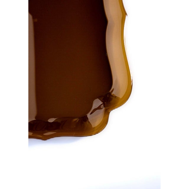Brown 1970s Spisani for Svenskt Tenn Barockbrickan Brown Acrylic Tray For Sale - Image 8 of 10