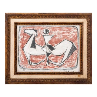 Marino Marini Cavaliere Mixed Media on Paper, 1955 For Sale