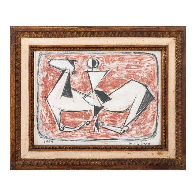 Marino Marini Cavaliere Mixed Media on Paper, 1955 For Sale