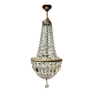 1950s Italian Empire Style Chandelier With Bohemian Crystal