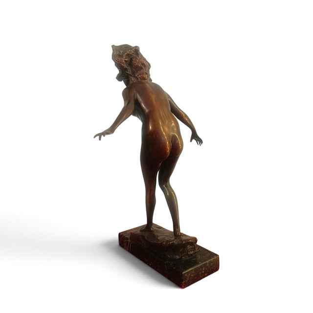 Metal French School, Nude Sculpture, 1910, Bronze and Marble For Sale - Image 7 of 15
