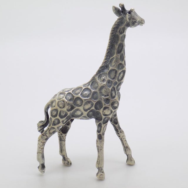 1970s Vintage Italian Silver Giraffe Figurine, 1970s For Sale - Image 5 of 11