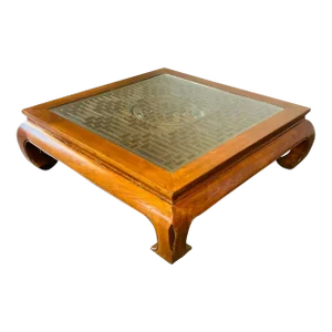 Early 20th Century Large, Square Hand-Carved Chinese Coffee Table