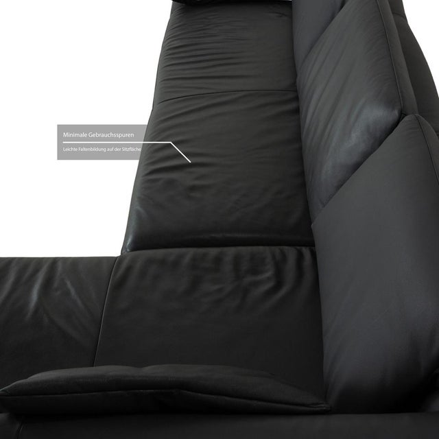 Animal Skin Black Leather Volare Corner Sofa with Manual Function from Koinor For Sale - Image 7 of 14