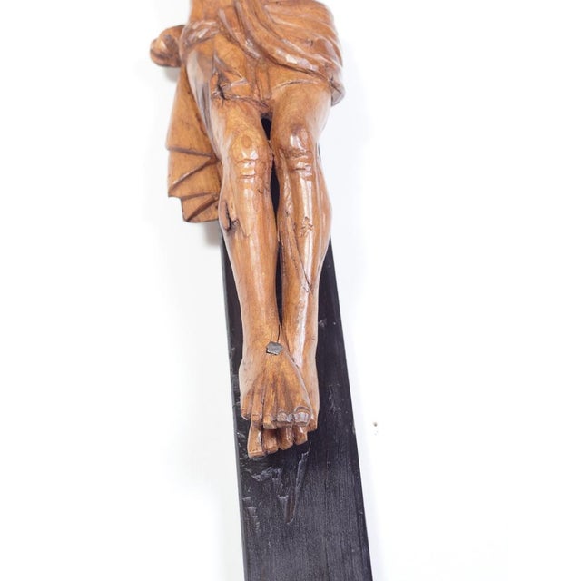 Late 19th Century Linden Wood Carved Crucifix, Bohemia, 1800s For Sale - Image 12 of 15