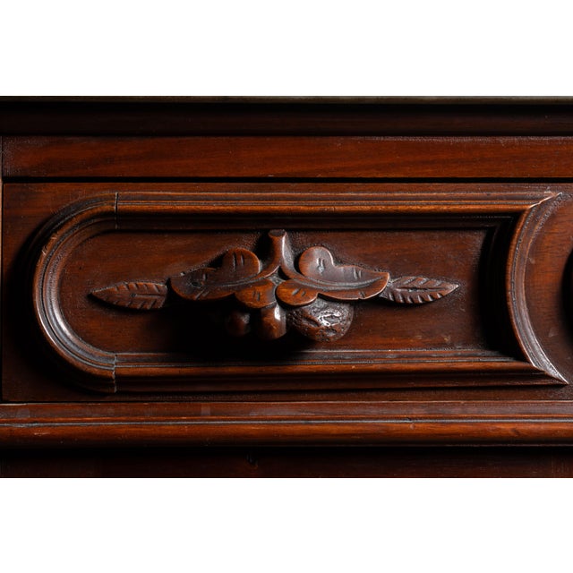 Late 19th Century Eastlake Victorian Walnut Commode Wash Stand With Marble Top For Sale - Image 9 of 11