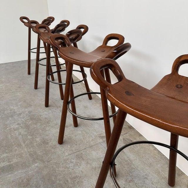 Vintage Bar Stool in Wood in the style of Sergio Rodrigues For Sale - Image 10 of 14