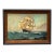 Burlwood Framed "Clipper Ship on Rough Seas" Textured Print, Signed For Sale