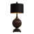 Large Vintage Fluted Melon-Form Table Lamp With Black & Gold Drum Shade – 33″ For Sale