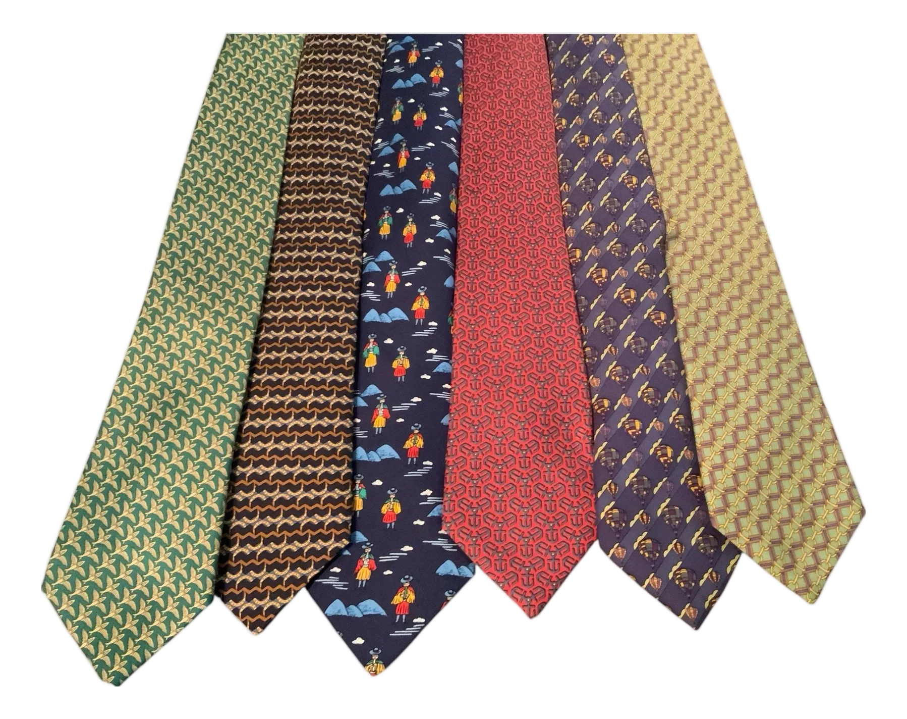Set of 6 Hermes Ties | Chairish