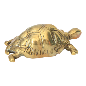 Midcentury English Brass Turtle Paperweight