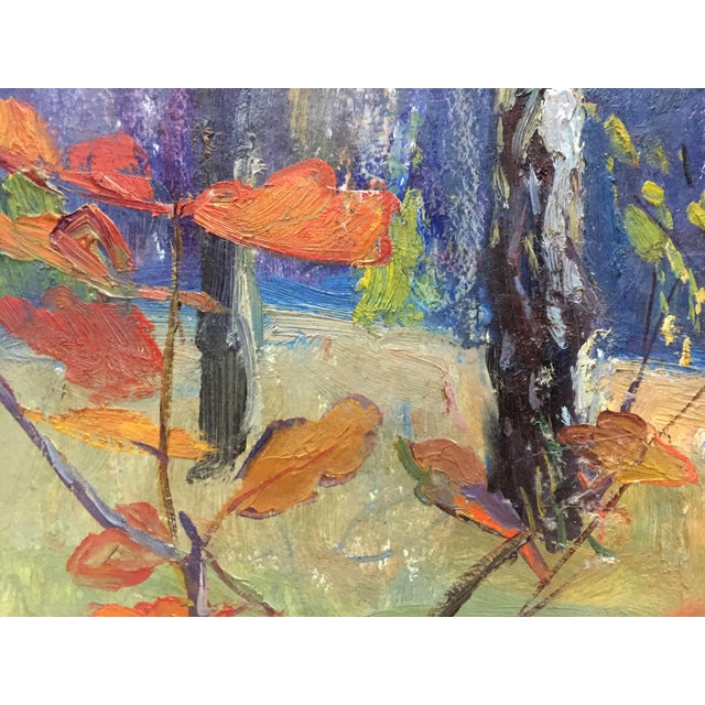 Impressionist 1970s Oil Painting Forest Landscape Gantman Moisey Faibovich For Sale - Image 3 of 11