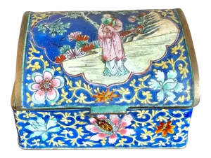 Antique Chinese Canton Enamel Trinket Box