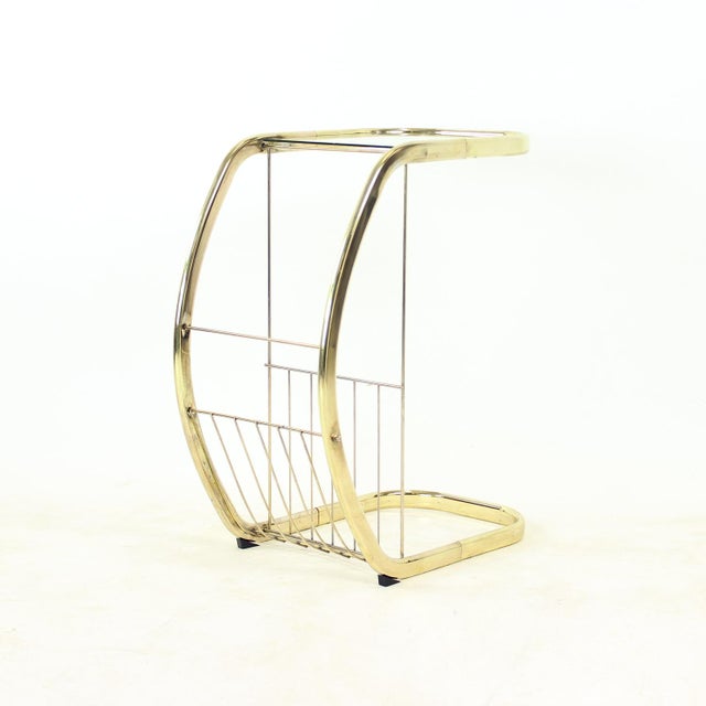 Vintage Side Table in Brass and Glass, Italy, 1970 For Sale - Image 4 of 10