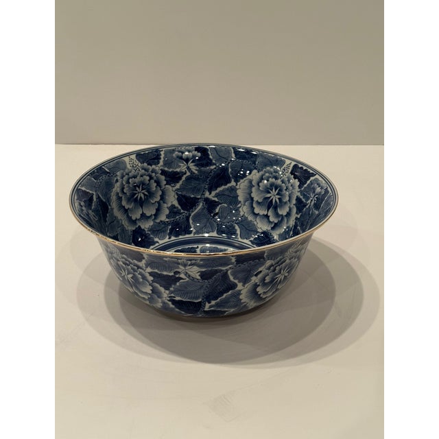 Chinese Large Chinese Blue & White Antique Bowl For Sale - Image 3 of 9