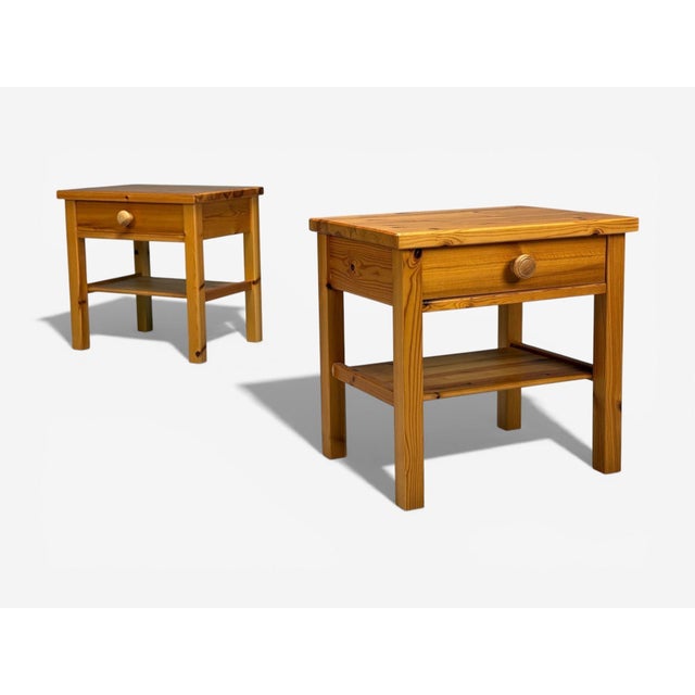 Swedish Modern, Nightstands, Pine, Sweden, 1970s For Sale - Image 4 of 11