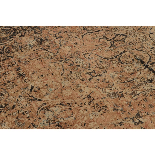 Rug & Kilim’s Classic Persian-Inspired Rug, Gold and Charcoal Abstract Florals For Sale In New York - Image 6 of 8