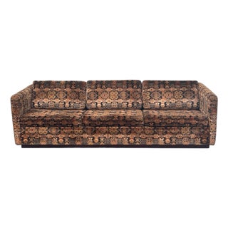 1970s Mid Century Tuxedo Sofa in Jack Lenor Larsen Upholstery For Sale