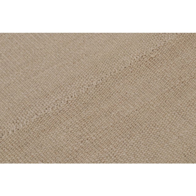 Beige Antique Paneled Persian Kilim and Plain Rug With Beige Striae, From Rug & Kilim For Sale - Image 8 of 9