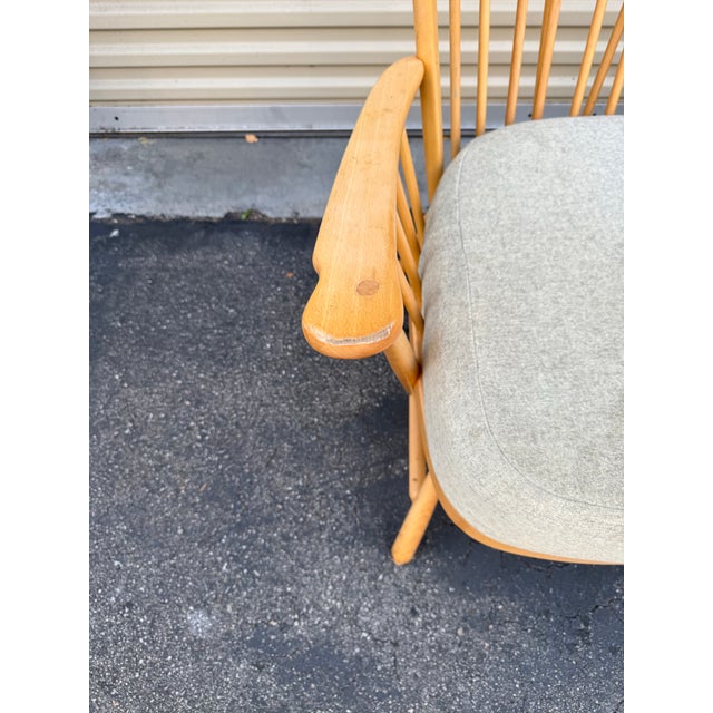 Mid Century Modern English Ercol Rare Evergreen High Back Settee For Sale In Los Angeles - Image 6 of 7
