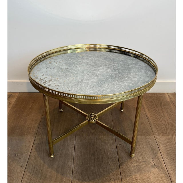 Neoclassical 1940s Faux-Antiques Coffee Table with Mirrored Top by Maison Bagués For Sale - Image 3 of 12