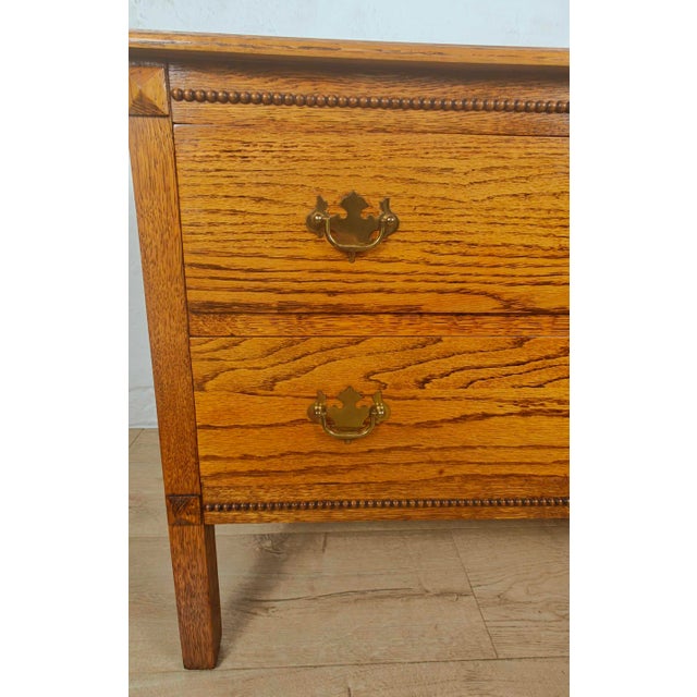 Vintage Farmhouse Chest of Drawers in Carved Oak, 1930 For Sale - Image 9 of 15