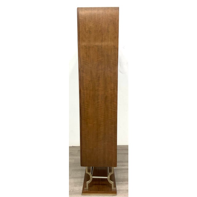 Original retail $6535, stylish Jonathan Charles Modern Barcelona Etagere, walnut finished, three adjustable shelves,...