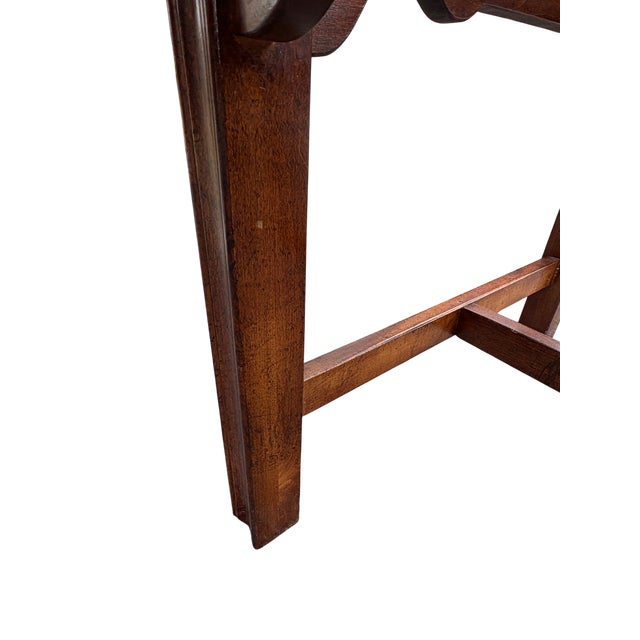 Late 20th Century Wooden Butler's Tray Table With Glass Inset Panels For Sale - Image 18 of 18