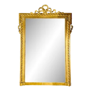 Louis XVI Style Gilt Wood Pier, Console, Wall Mirror, Beveled