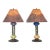 Andrew Wender Studio Pottery Raku Totem Lamps With Custom Copper Shades, Signed - A Pair For Sale