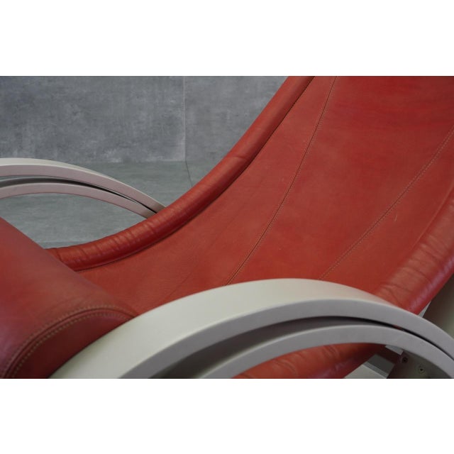 Leathered Sgarsul Rocking Chair by Gae Aulenti for Poltronova, 1962 For Sale - Image 13 of 15