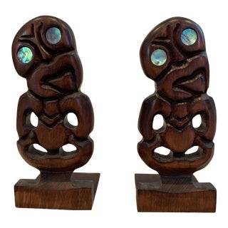 1960s Mid-Century Modern Tiki Bookends - a Pair For Sale