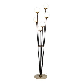 Vintage Floor Lamp in Marble and Brass, 1960s For Sale