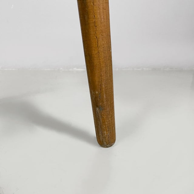 Mid-Century Modern French Semicircular Table Stool in Wood, 1950s For Sale - Image 10 of 13