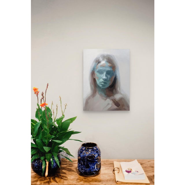 Early 21st Century Cascade by Josh Sorrell | Oil on Panel Portrait of a Young Woman with Abstract Features For Sale - Image 5 of 5