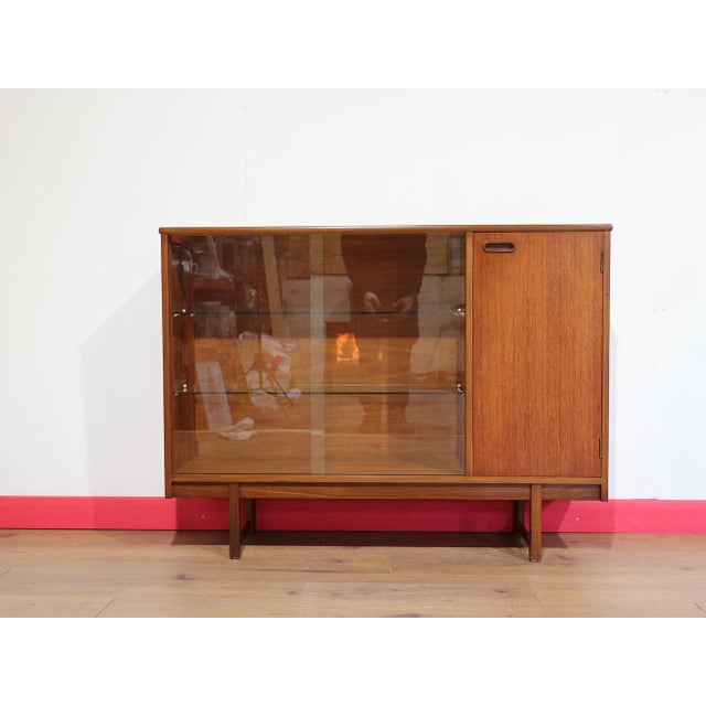 Mid Century Modern Vintage Teak Display Hutch byTurnidge of London Danish Style For Sale - Image 14 of 15
