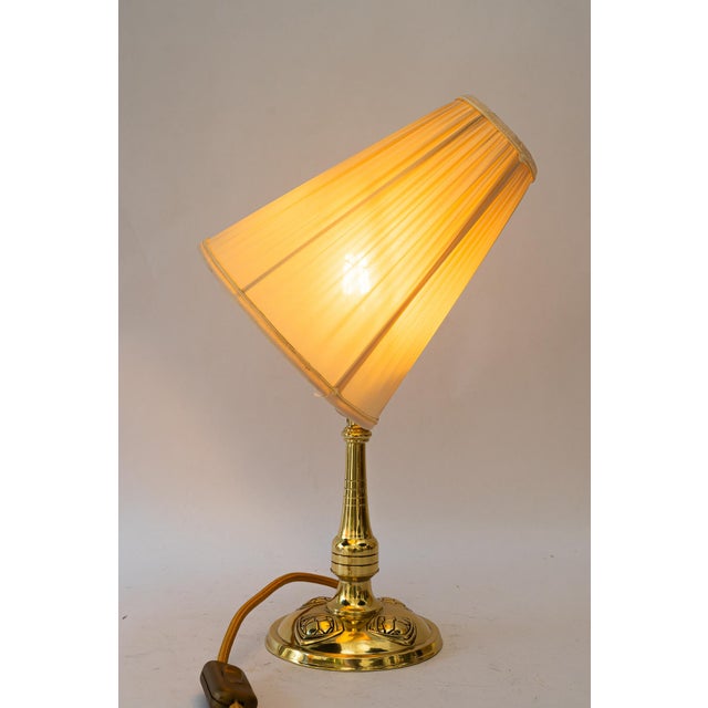 Art Deco Table Lamp with Fabric Shade, Vienna, Austria, 1920s For Sale - Image 6 of 18